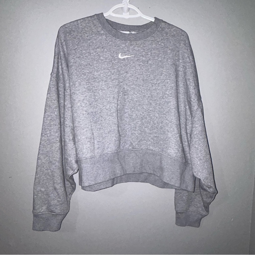 Nike Heather Gray Cropped Sweatshirt Size Small